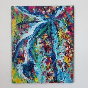 Original Acrylic Painting on Canvas 16" x 20" Signed 2021 Abstract Art